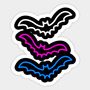 Three Neon Bats Sticker